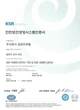 ISO 45001(안전보건경영시스템)
